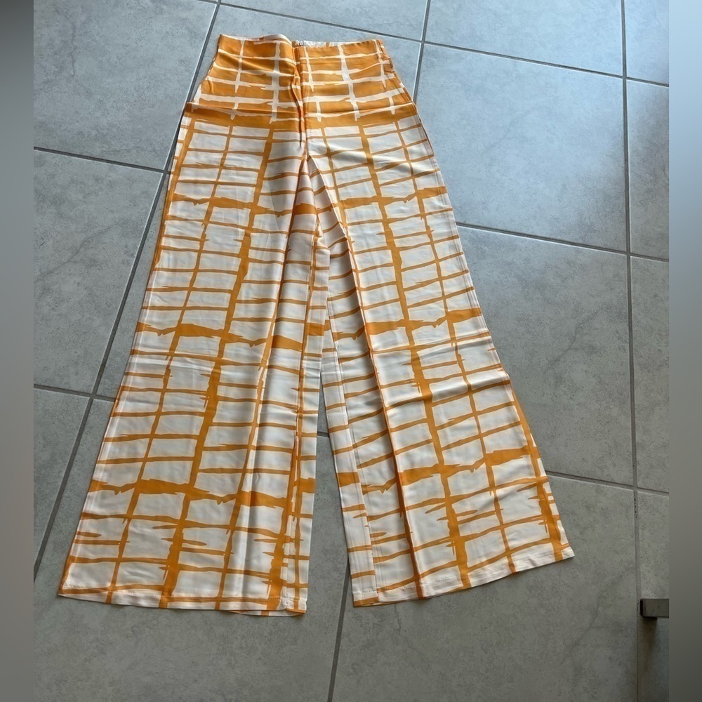 Gold & White Stripe 2 Piece Pants & Top - Picture 3 of 6